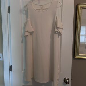 Elegant white Cold Shoulder Dress